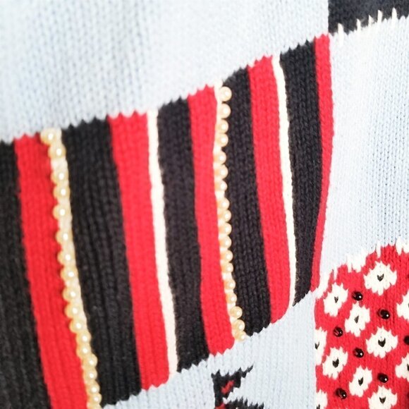 Vintage August Max Nautical Navy Red Navy Cardigan - Picture 4 of 6